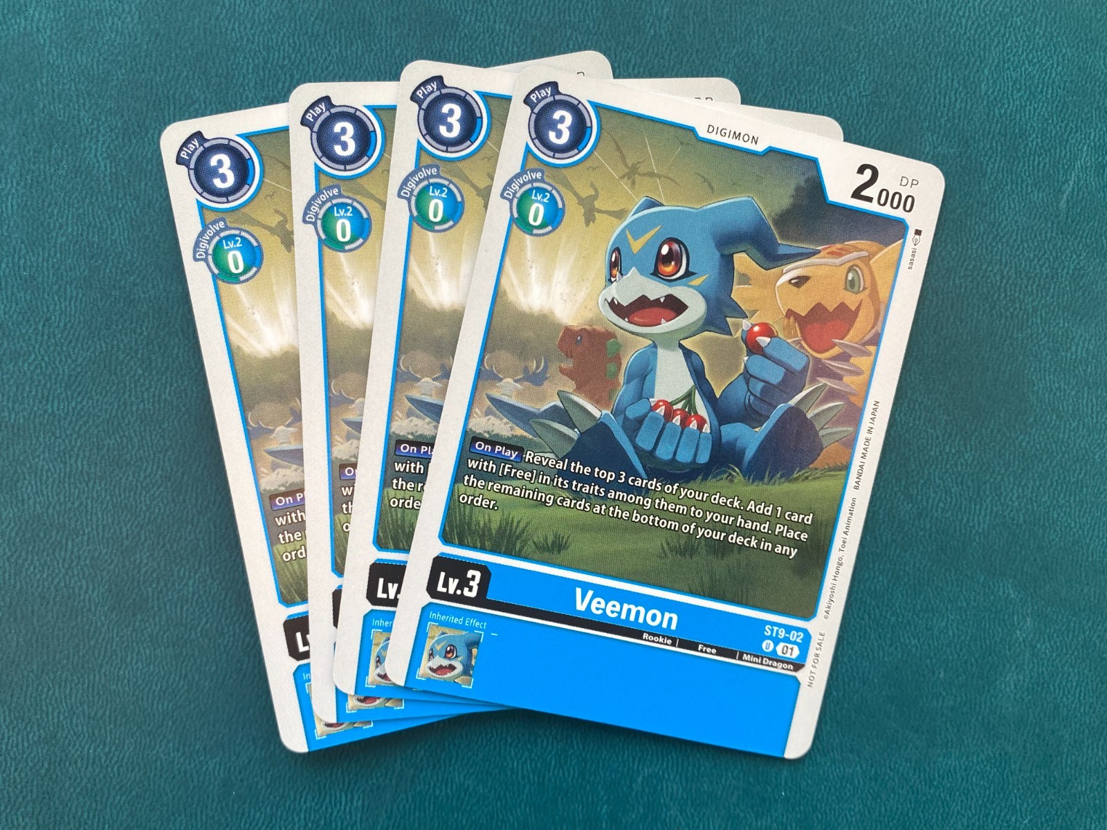Veemon ST9-02 Playset NYCC 2023 Demo Deck Digimon Card Game x4
