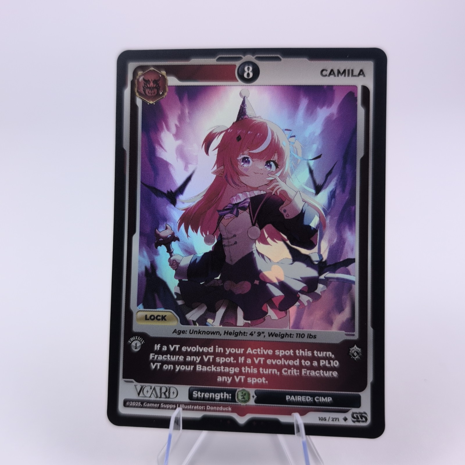 Gamersupps Vcard Divine Chaos Camila 1st Edition Holo Power 8 Vtuber