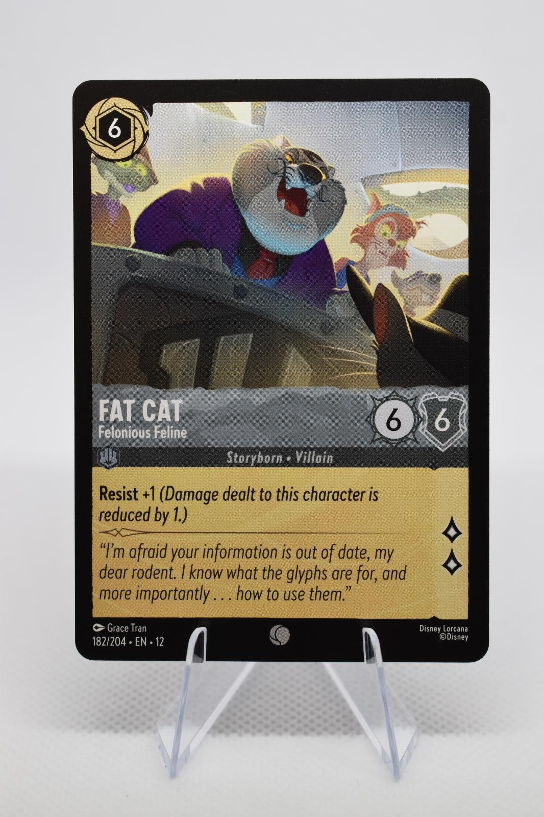 Fat Cat – Felonious Feline 182/204 Common Wilds Unknown Lorcana Near Mint