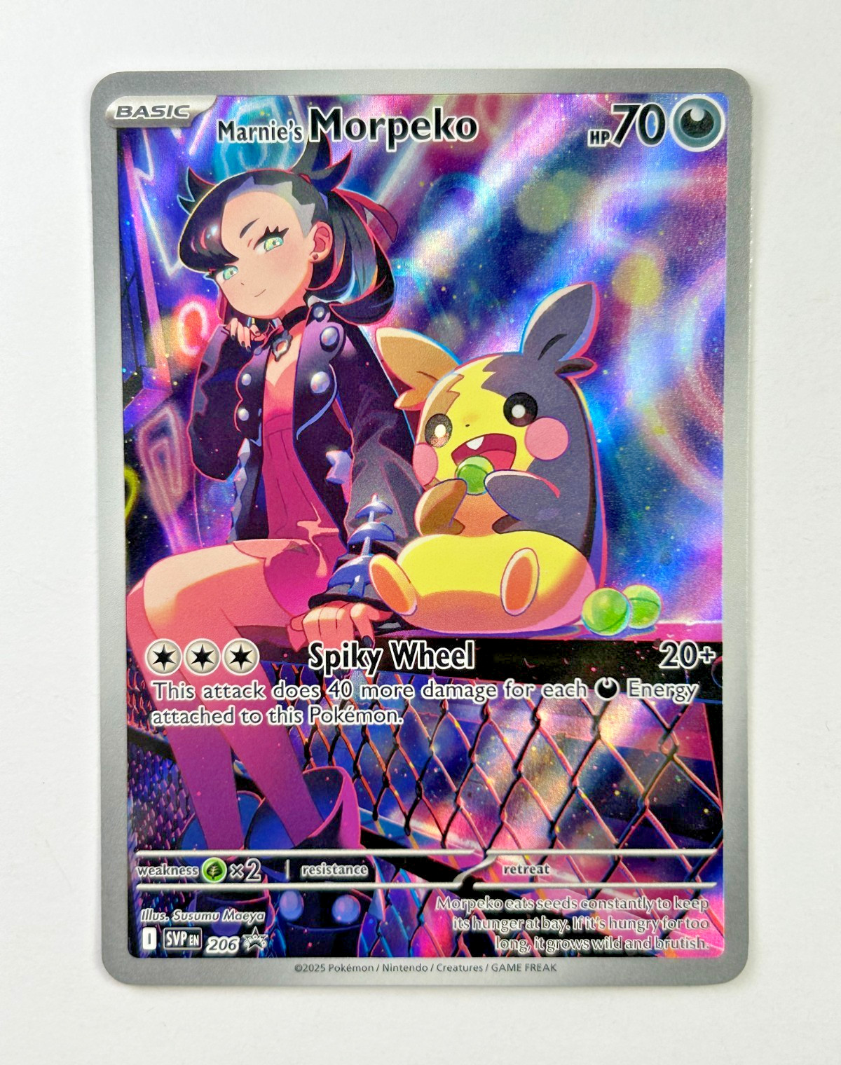 Pokemon TCG Marnie’s Morpeko 206 SVP Black Star Promo Card English Rare PSA