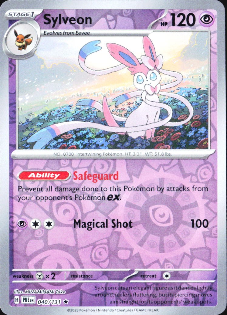 Sylveon PRE SV: Prismatic Evolutions #040/131 Rare Reverse Holo NM