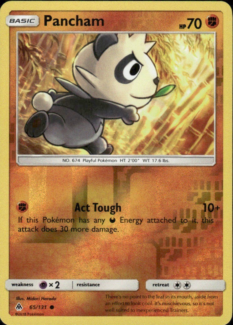 PANCHAM 65/131 FORBIDDEN LIGHT COMMON REVERSE HOLO POKEMON MIDORI HARADA