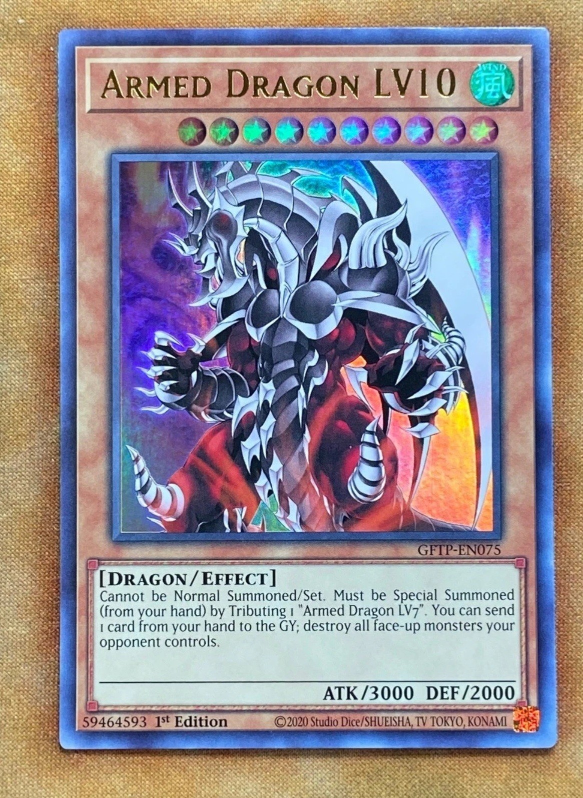 Yugioh Armed Dragon Lv10 GFTP Ultra Rare 1st Edition NM