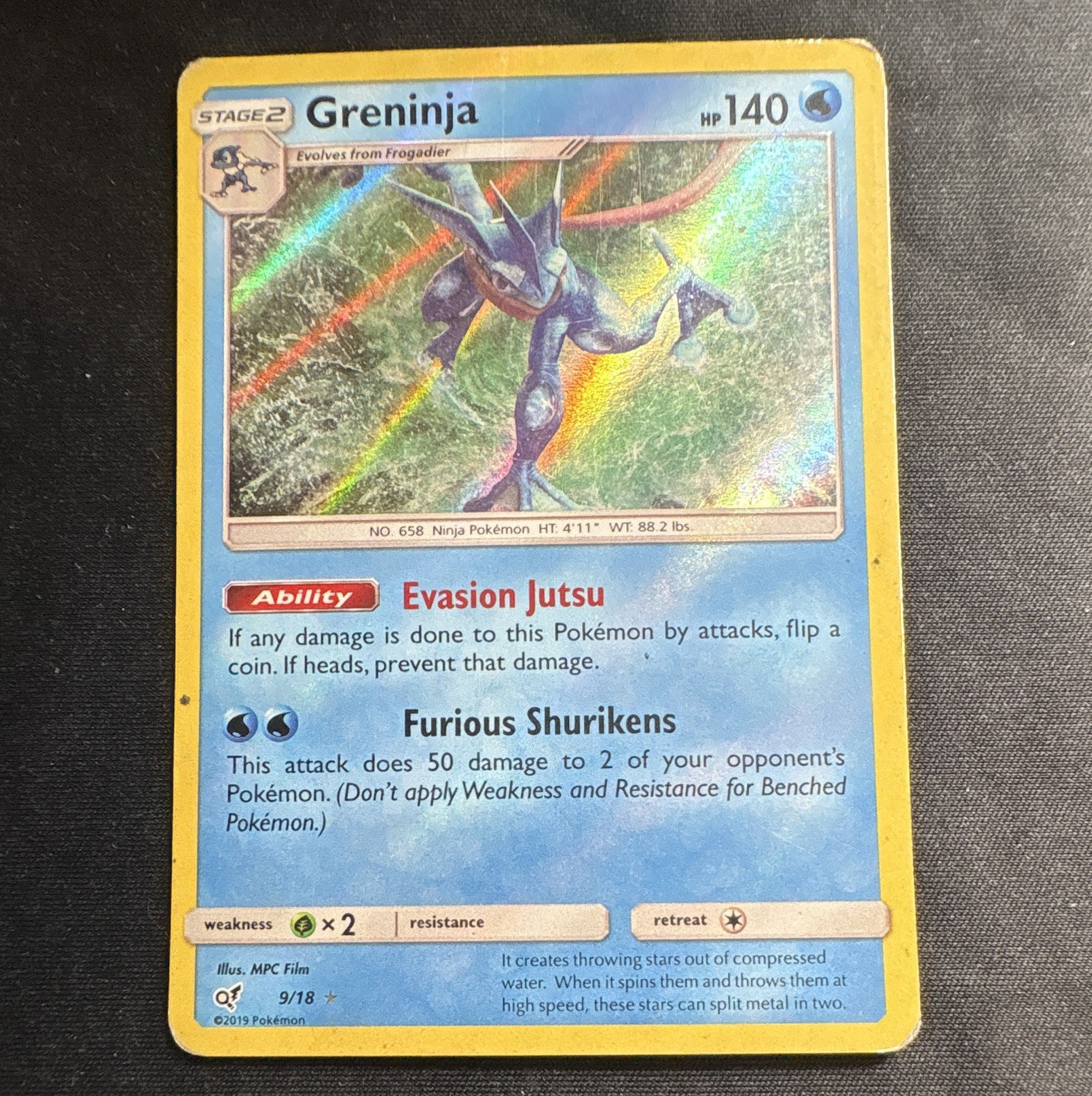 The Pokémon Company Greninja 9/18 Detective Pikachu EN Holo Rare Stage 2 140