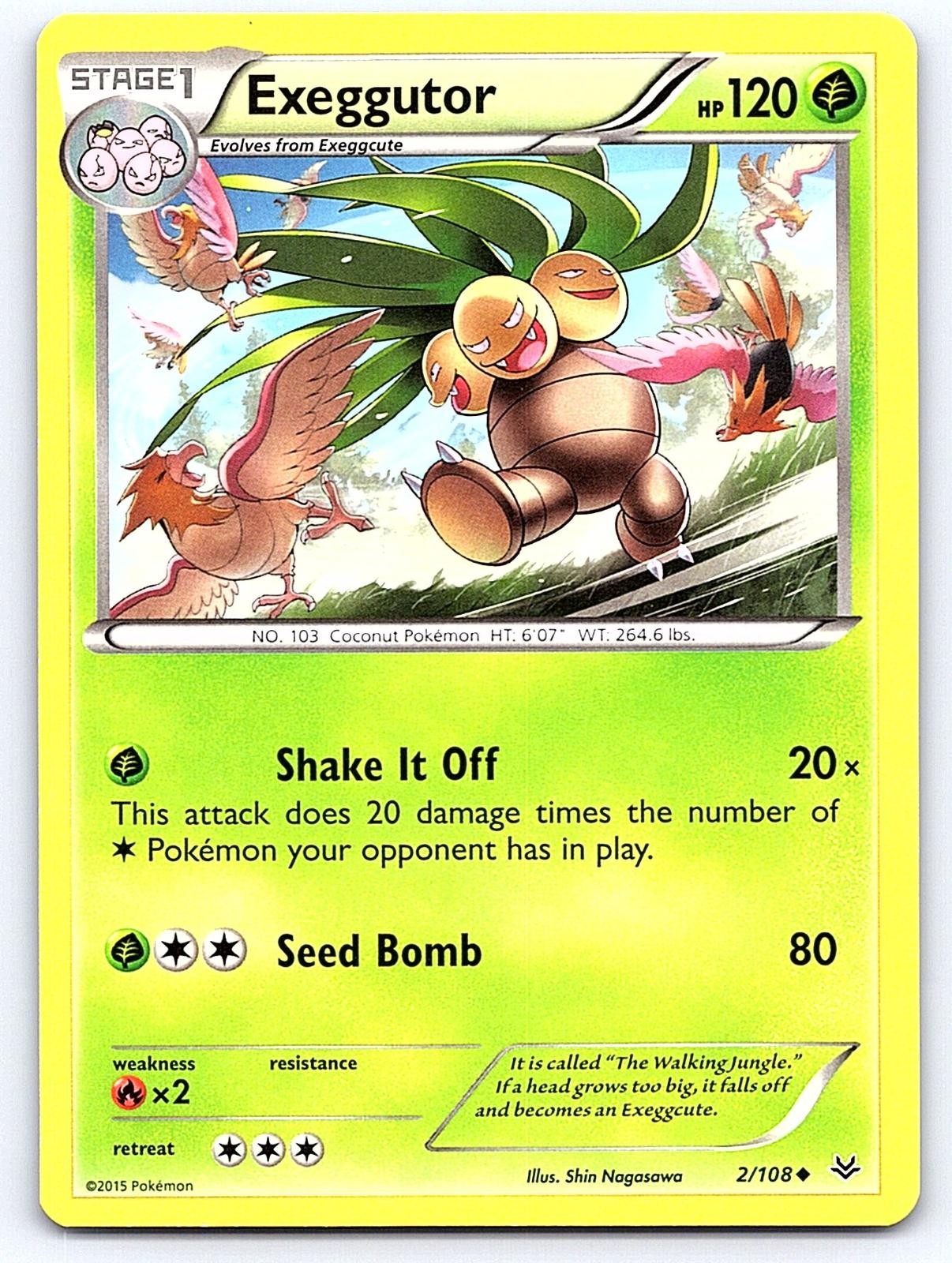 Exeggutor 2/108 Uncommon Roaring Skies Pokemon Near Mint