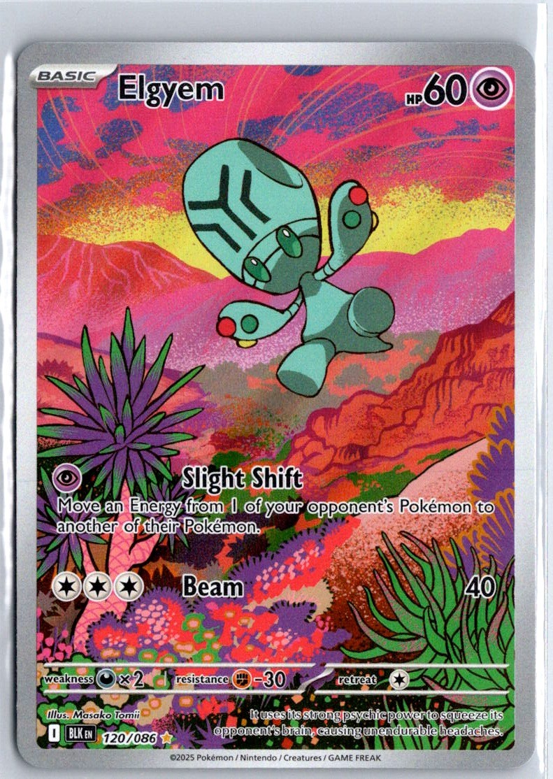 Elgyem 120/086 Illustration Rare Holo SV: Black Bolt NM Masako Tomii