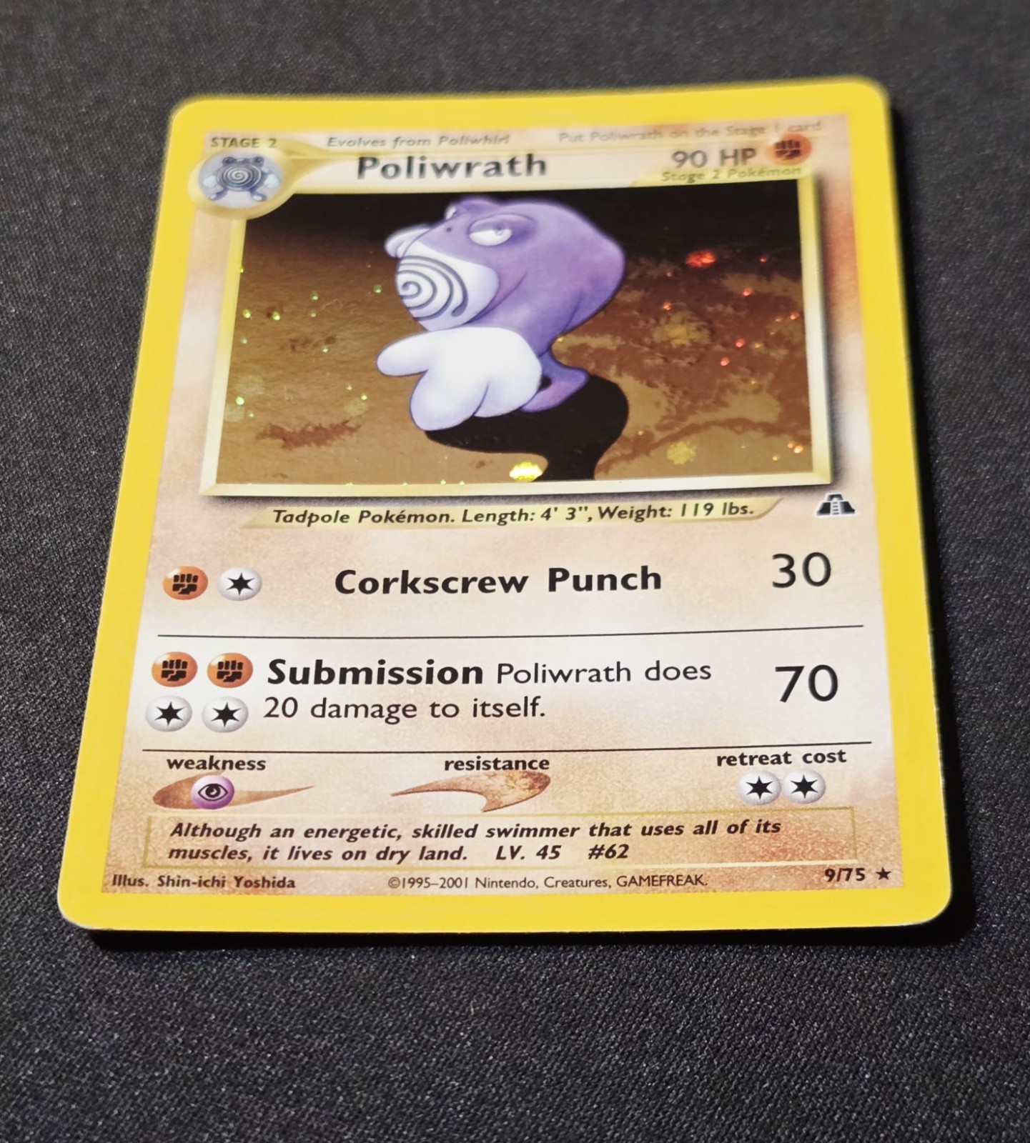Poliwrath 9/75 Holo Rare Neo Discovery WoTC Pokemon Card 2001