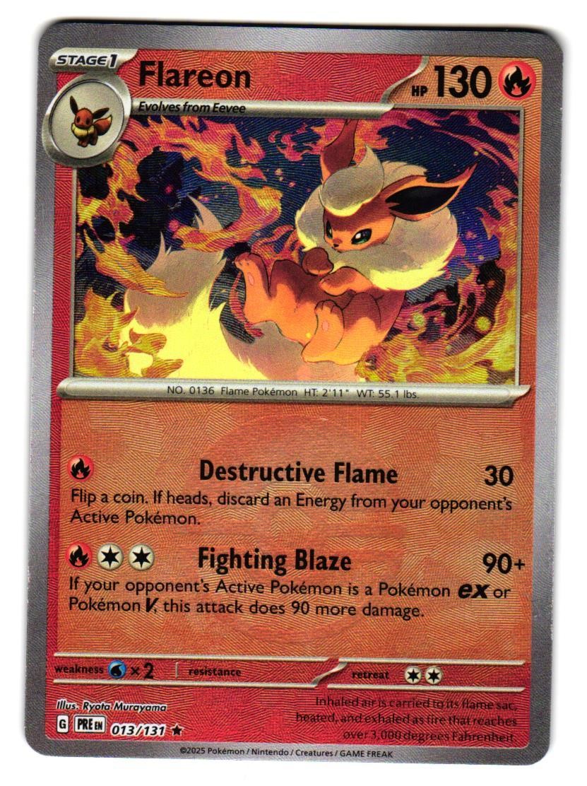 Flareon (Poke Ball Pattern) 013/131 Prismatic Evolutions Pokemon Holo NM