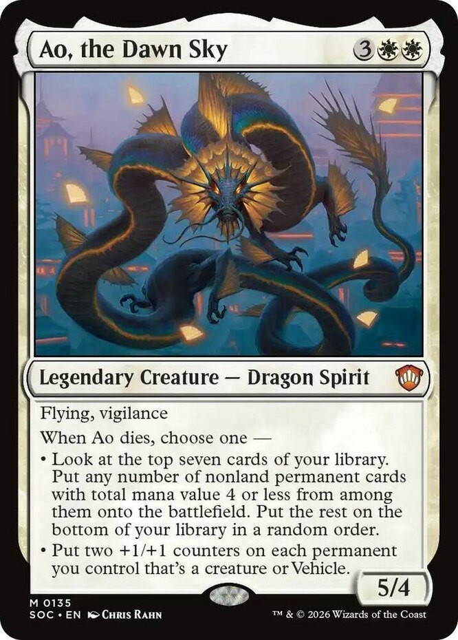 x1 Ao, the Dawn Sky M MTG Commander: Secrets of Strixhaven M/NM, English