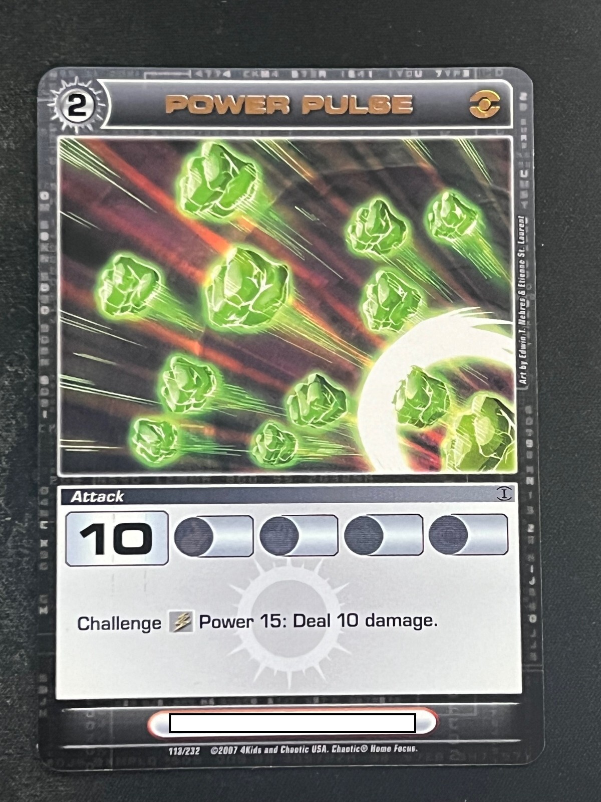 Chaotic 113/232 Power Pulse Copper Letters Rare Attack Card