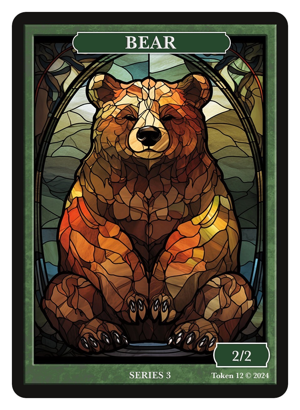 Bear Stained Glass Token Givememana Tokens Magic the Gathering