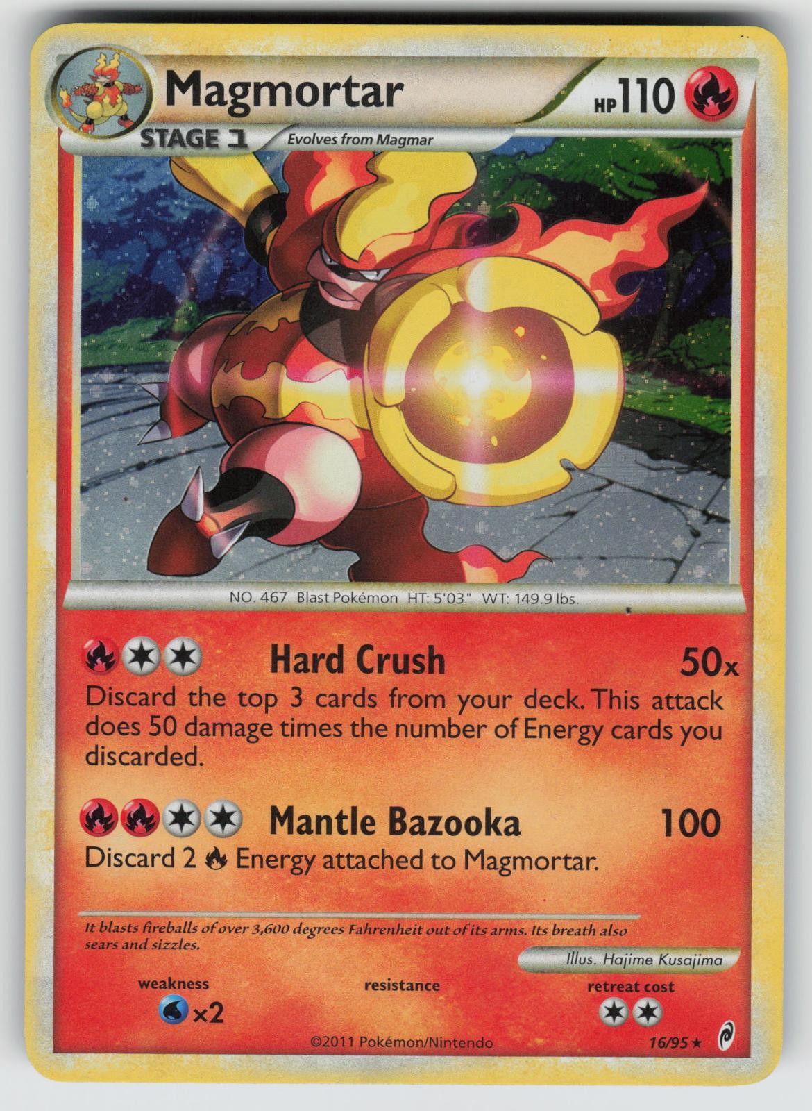 Magmortar 16/95 Holo Rare Call of Legends Pokemon Near Mint