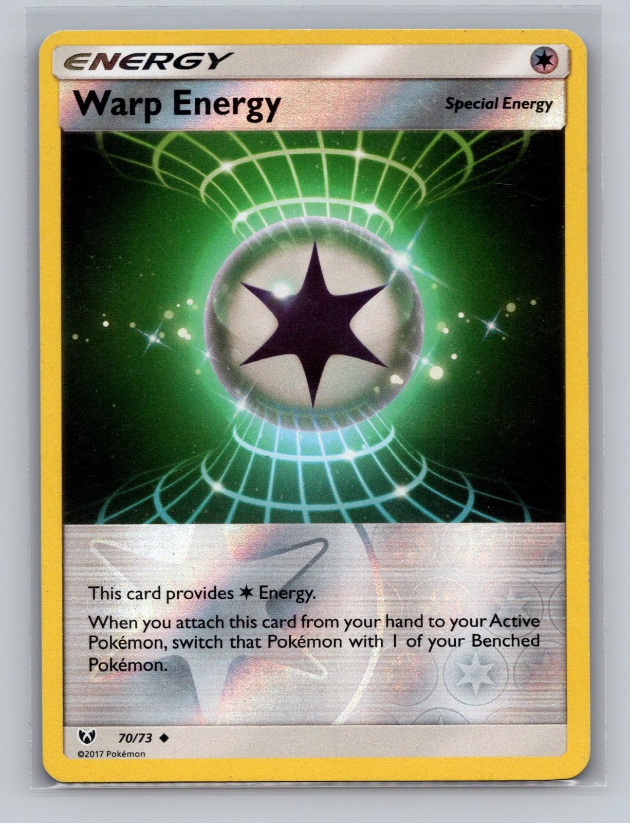 Warp Energy 70/73 Uncommon Shining Legends Pokemon Reverse Holo Lightly Played
