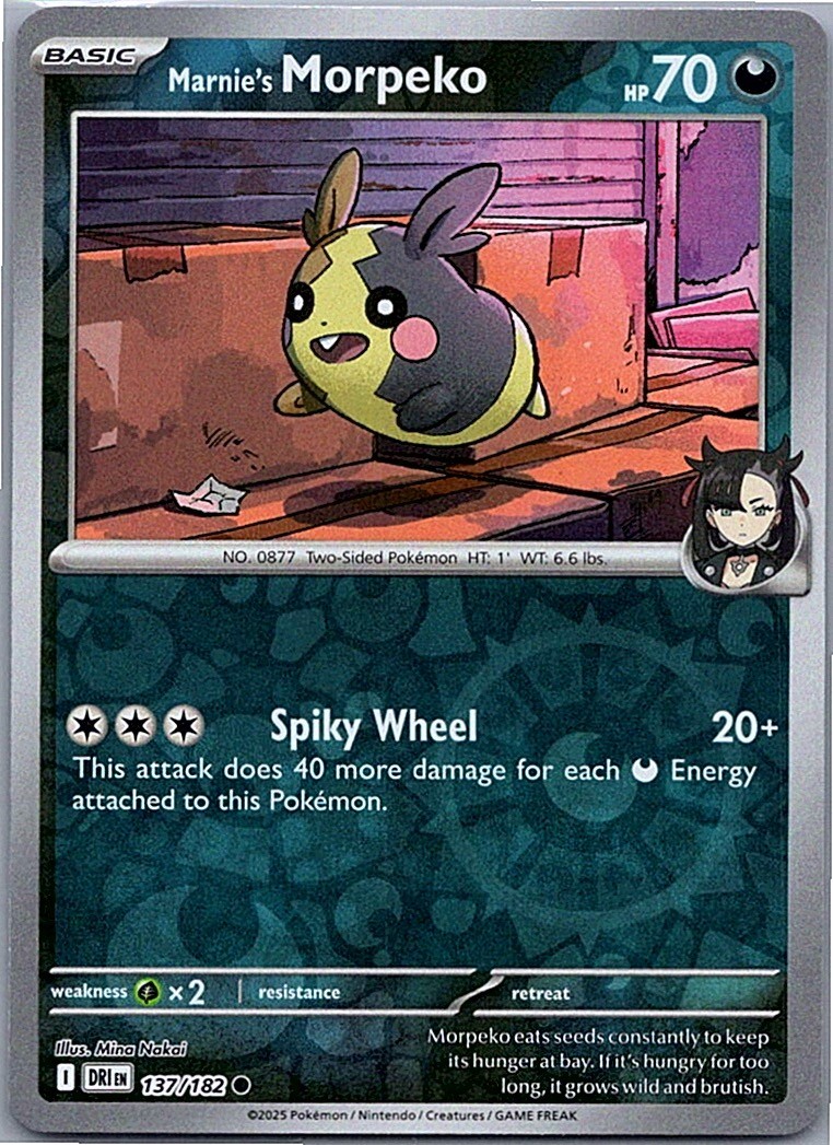 Marnie’s Morpeko Reverse Holo Common Destined Rivals 137/182 NM Shin Nagasawa