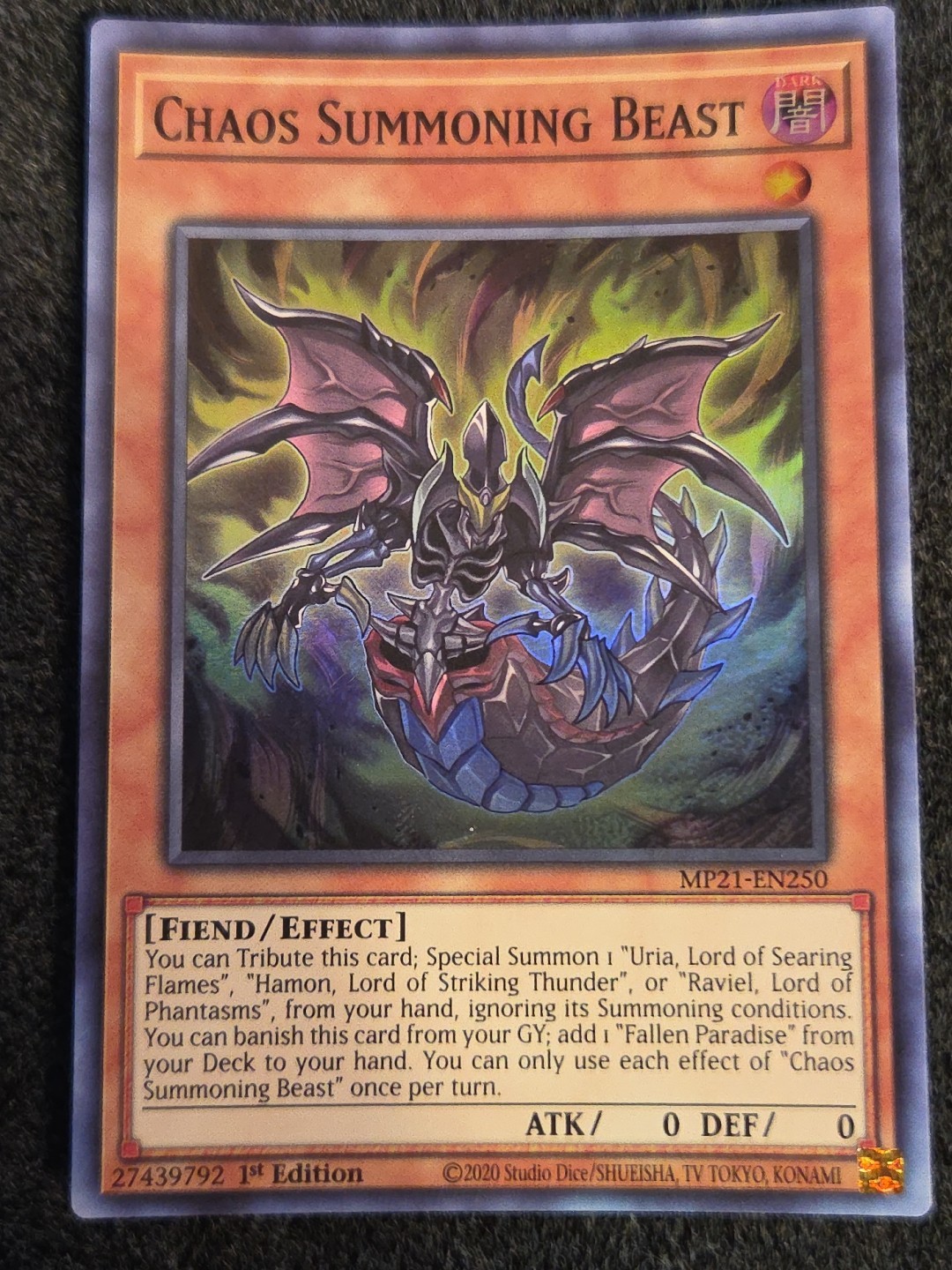 YuGiOh! – Chaos Summoning Beast MP21-EN250 Super Rare 1st Edition Near Mint