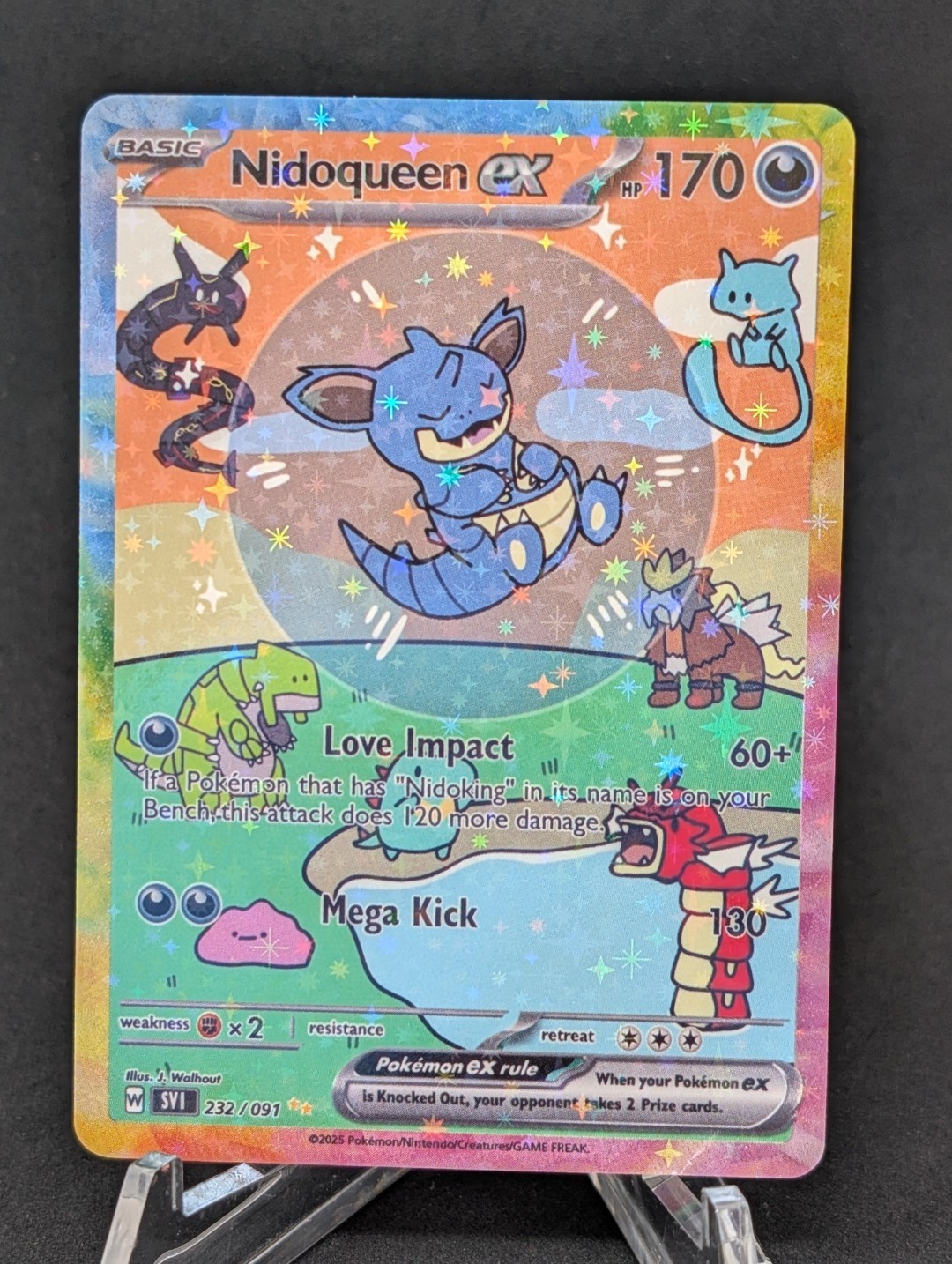 BUBBLE NIDOQUEEN EX POKEMON CARD * FAN ART * MEW FRIENDS Paldean 232/091