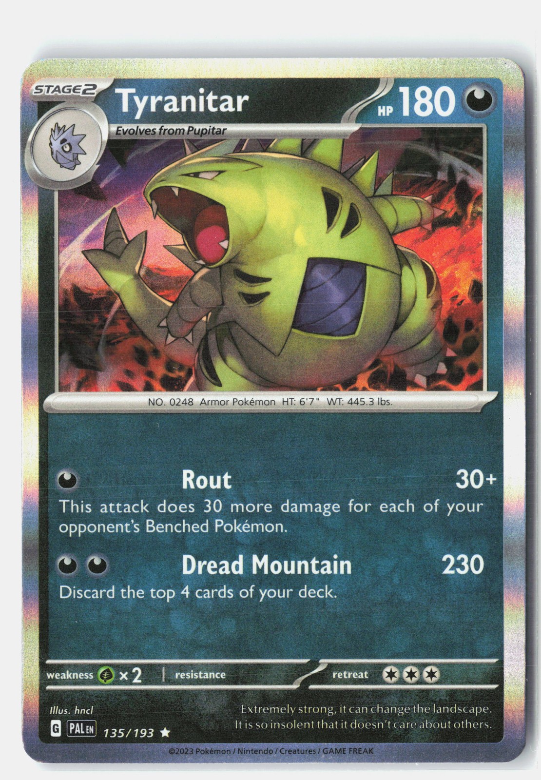 Tyranitar – Rare Holo SV02: Paldea Evolved 135/193 NM hncl