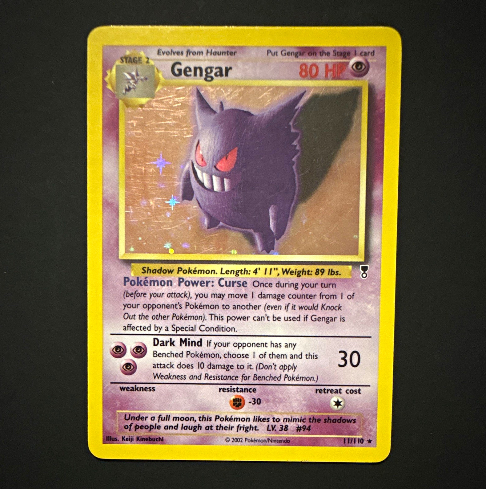 Nintendo Gengar 11/110 Legendary Collection Holo Rare English 2002 80 HP