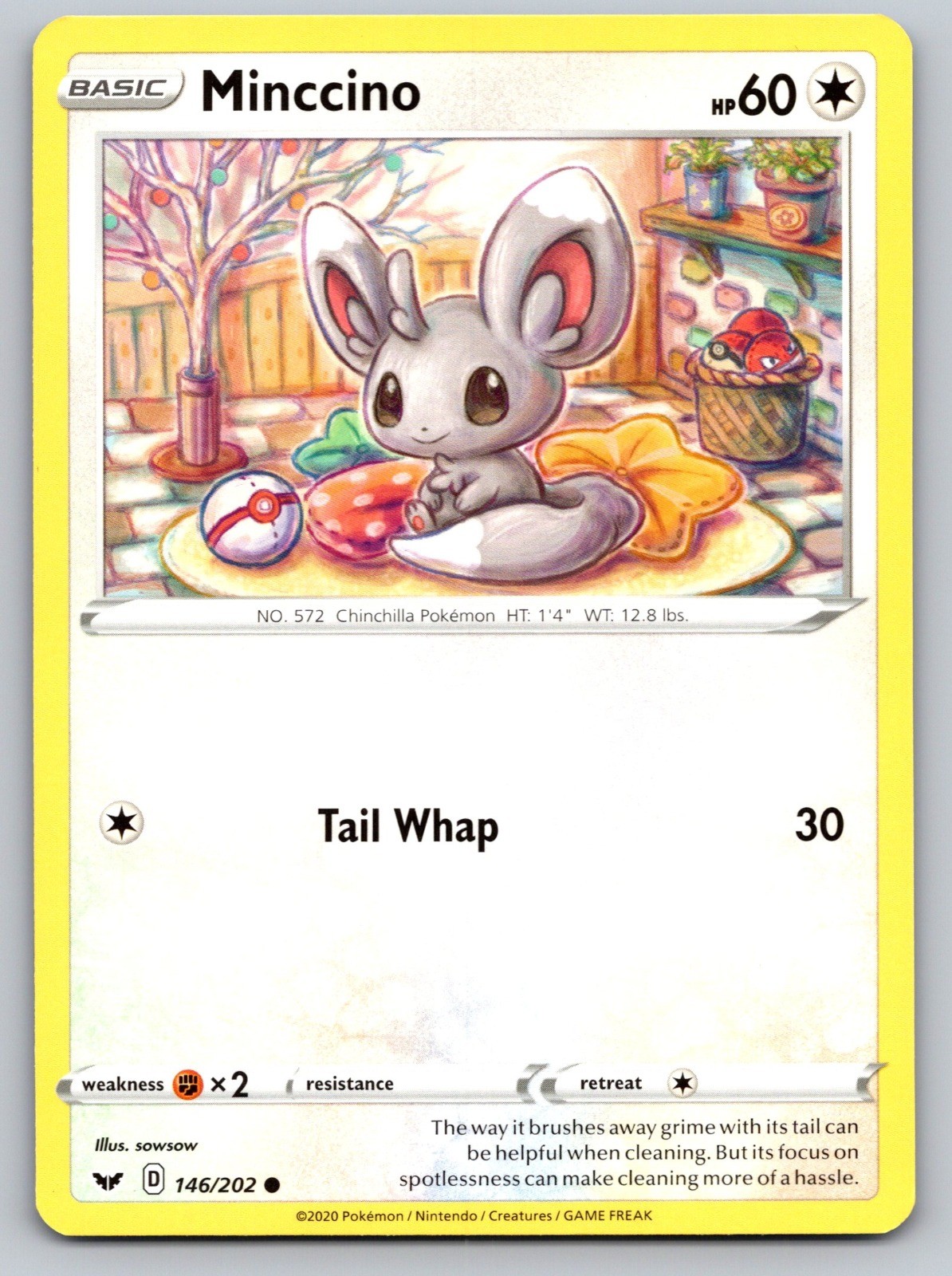 Minccino (146) Common SWSH01: Sword & Shield Base Set 146/202 NM