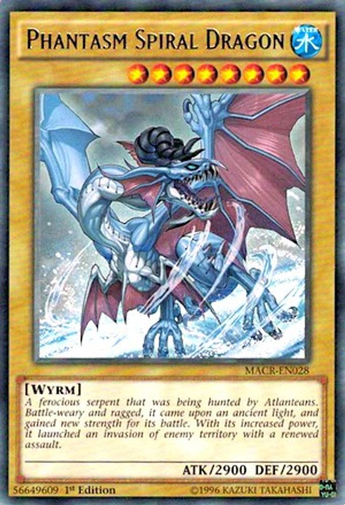 2017 YGO: MACR – Phantasm Spiral Dragon (#MACR-EN028, 1st, Rare, Lightly Played)