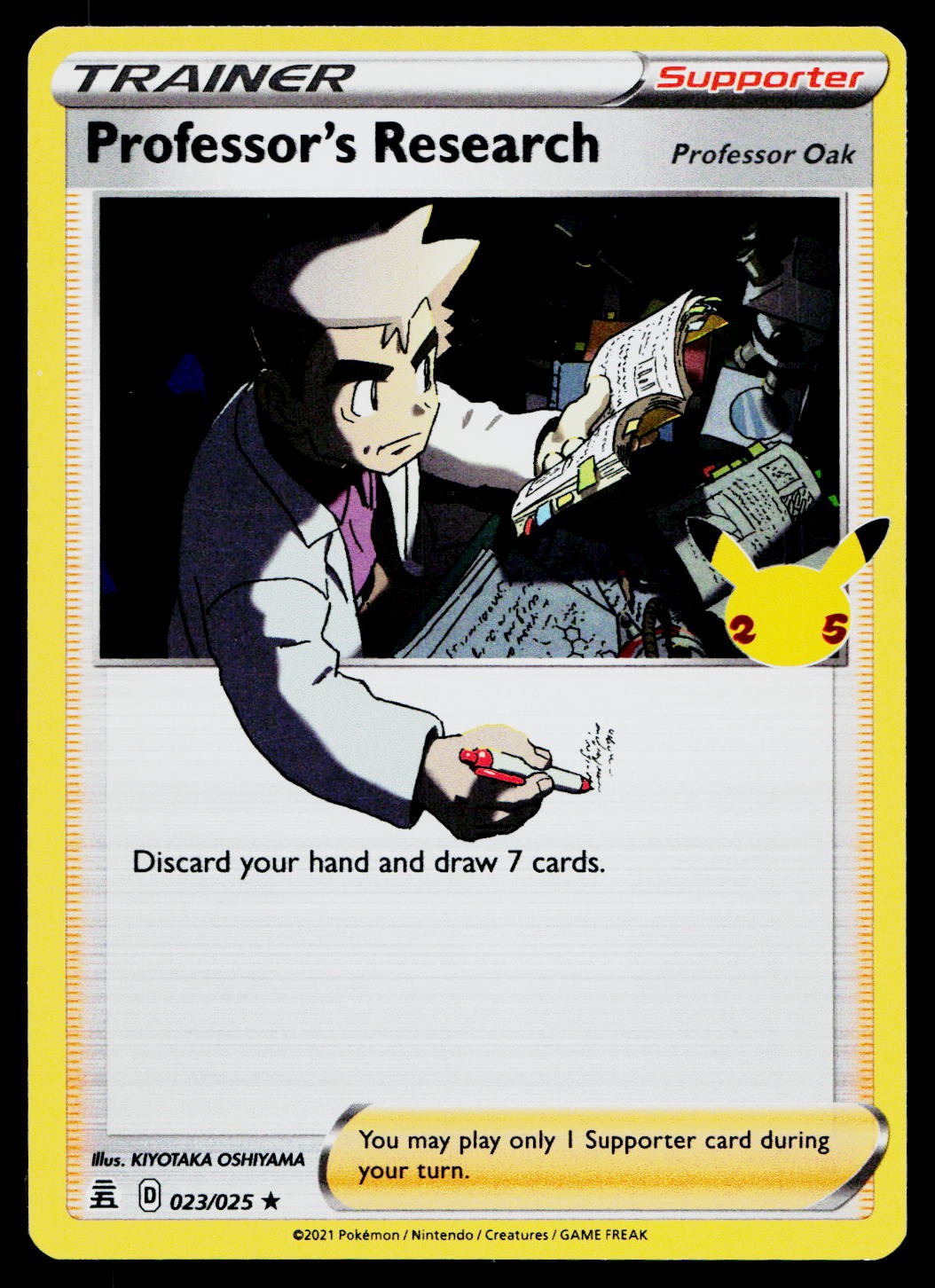 Professor’s Research (Professor Oak) 023/025 Holo Rare Celebrations Pokemon LP