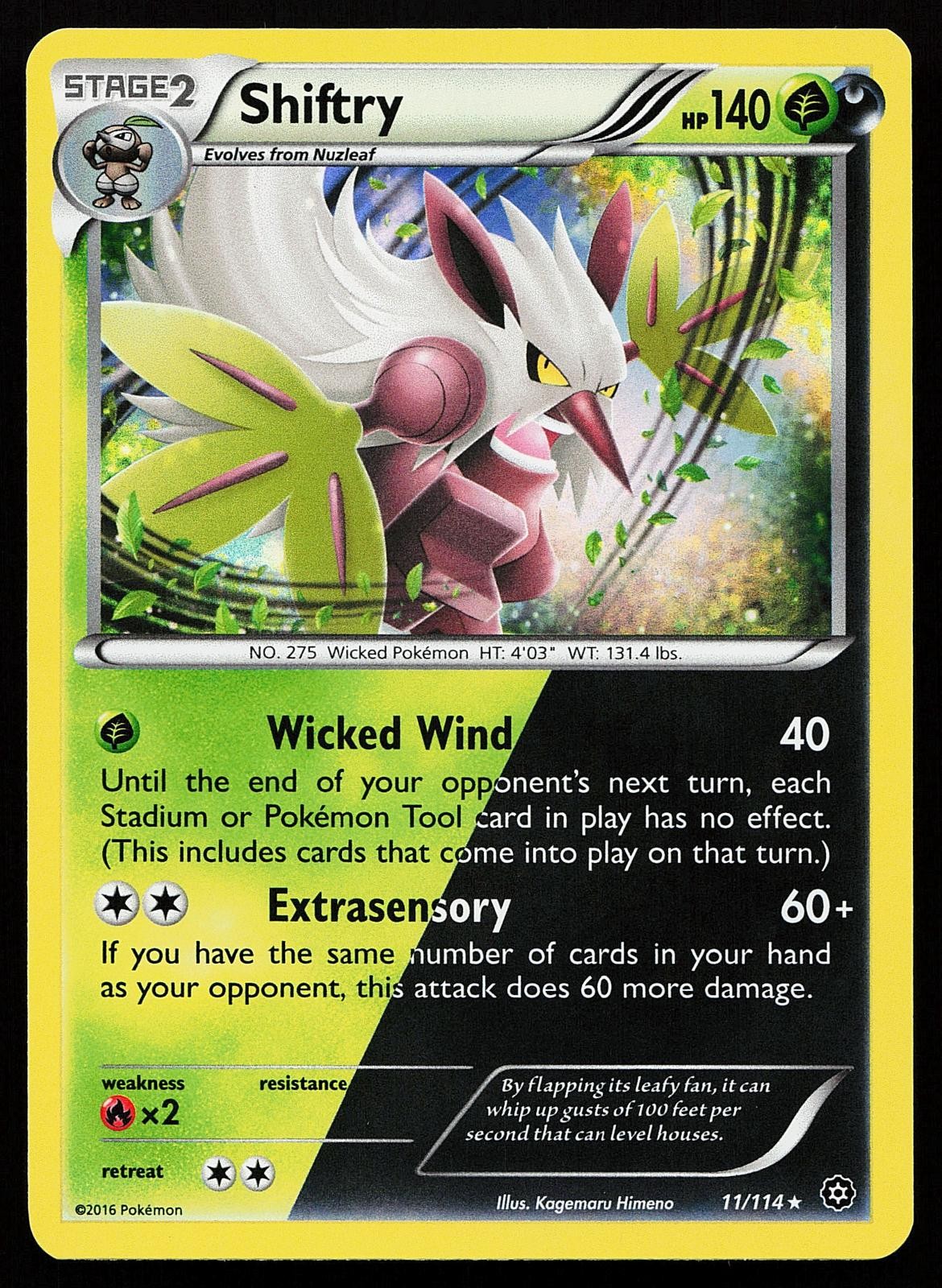 Shiftry 11/114 Holo Rare Steam Siege Pokemon Card