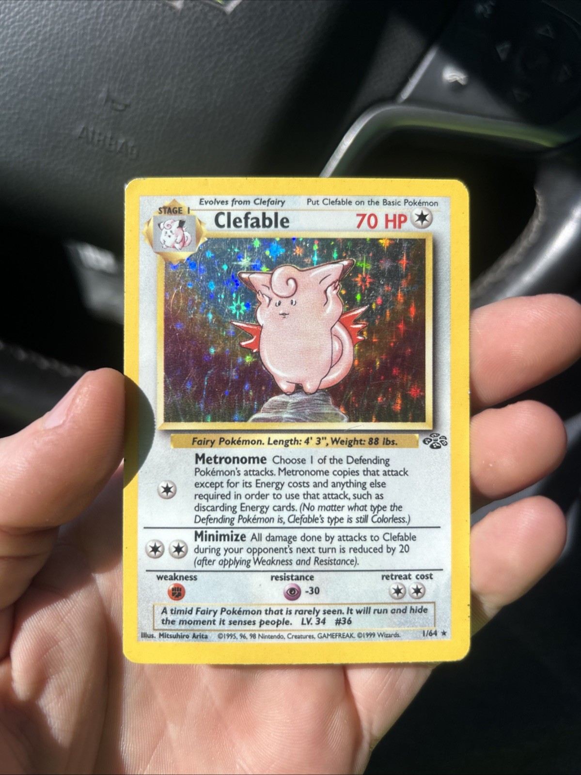 Clefable Holo Rare Jungle 01/64 1999 Pokemon TCG Card