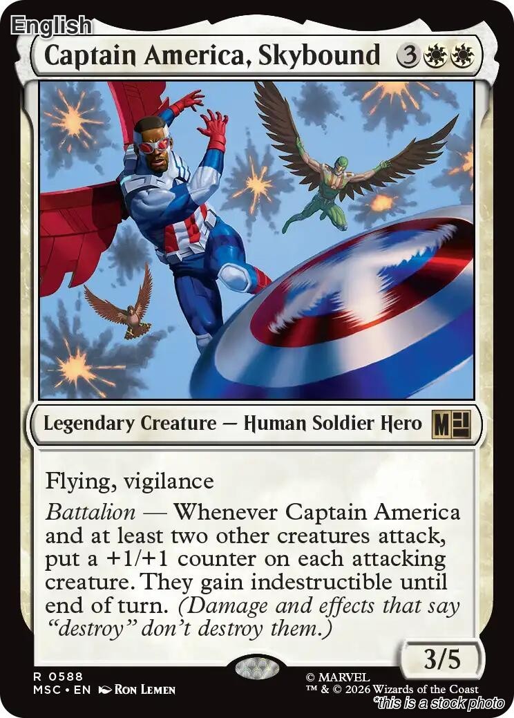 Magic Captain America, Skybound 588 Rare Commander: Marvel Super Heroes NM
