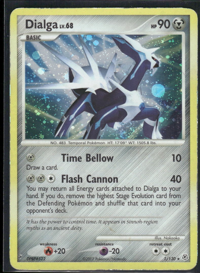 Dialga 1/130 Holo Rare Diamond & Pearl Pokemon Heavily Played