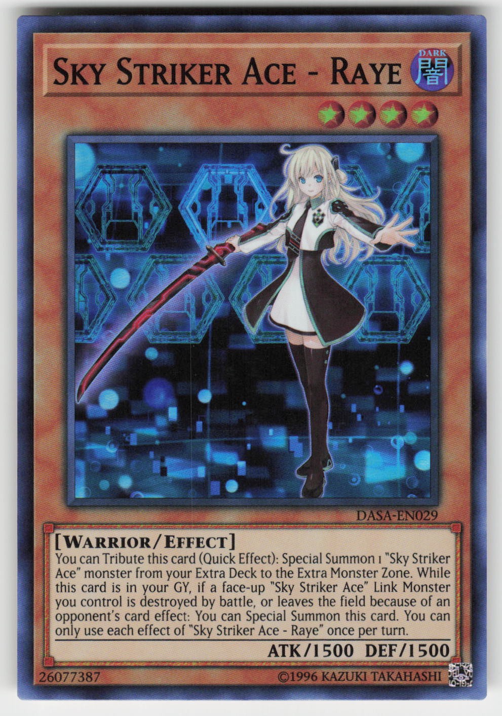 Sky Striker Ace – Raye Unlimited Super Rare Dark Saviors DASA-EN029 NM