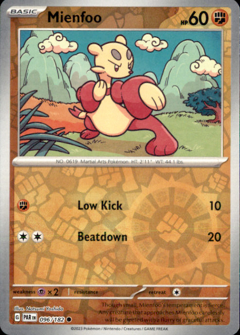 Mienfoo Reverse Holo Common SV04: Paradox Rift 096/182 NM Natsumi Yoshida 2023
