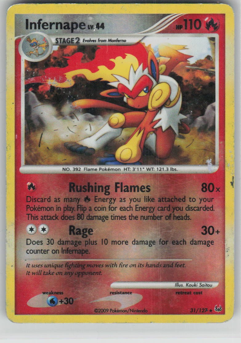 Pokemon Infernape Reverse Holo Rare Platinum 31/127 LP