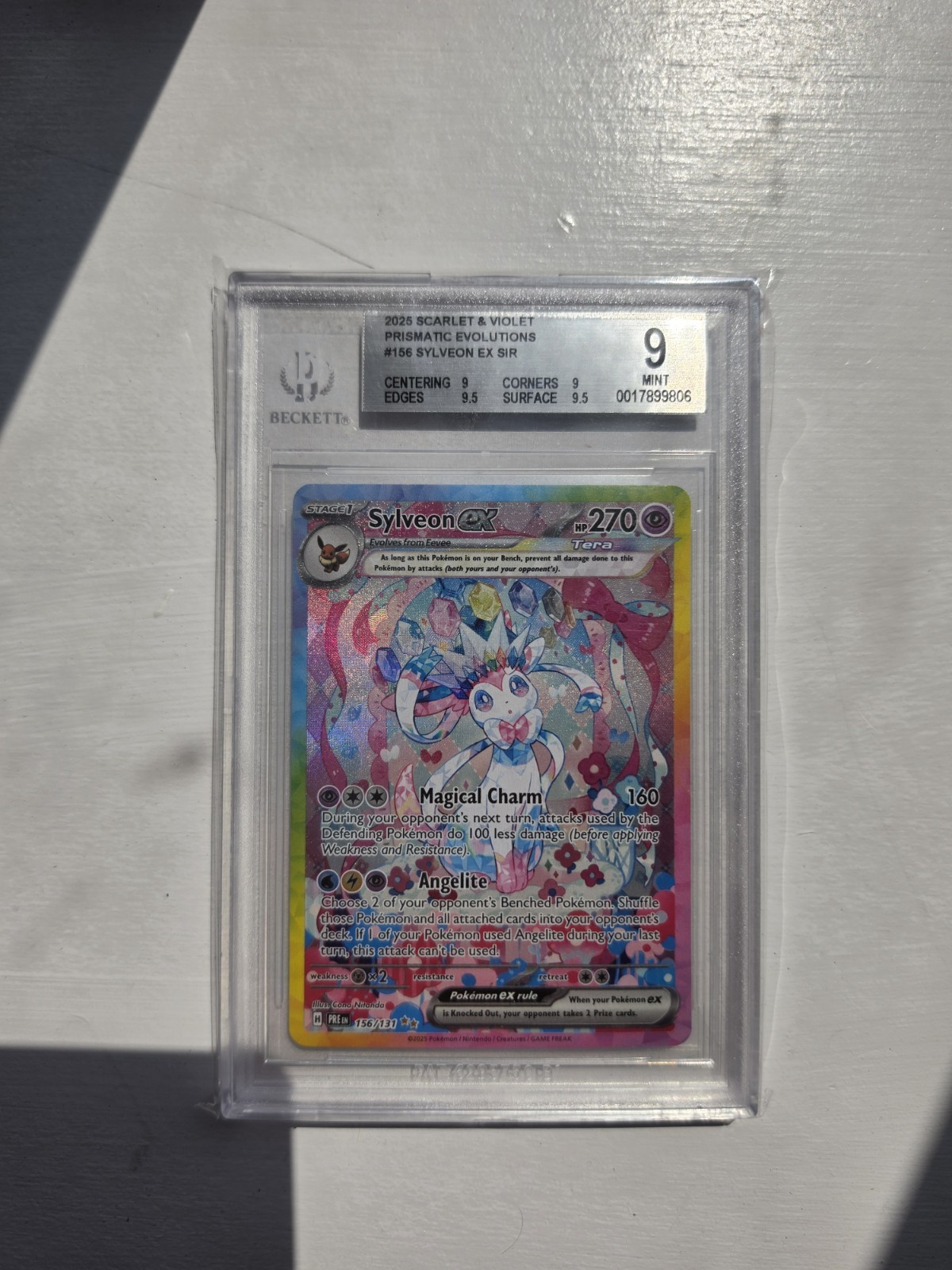 2025 Scarlet & Violet Prismatic Evolutions Sylveon ex 156 /131 BGS 9 strong subs