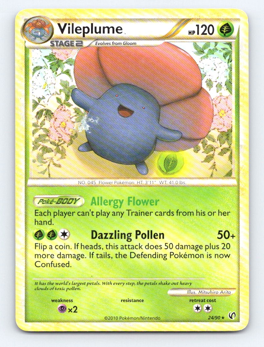 Vileplume 24/90 Rare HGSS Undaunted Pokemon Lightly Played