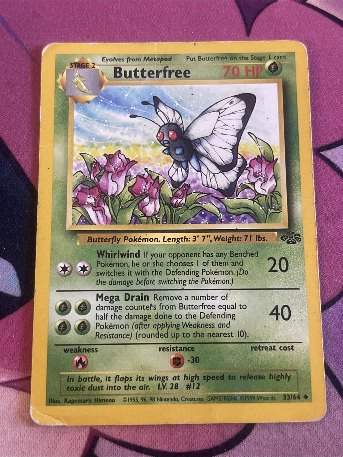 Butterfree 33/64 Jungle Pokemon TCG trading card