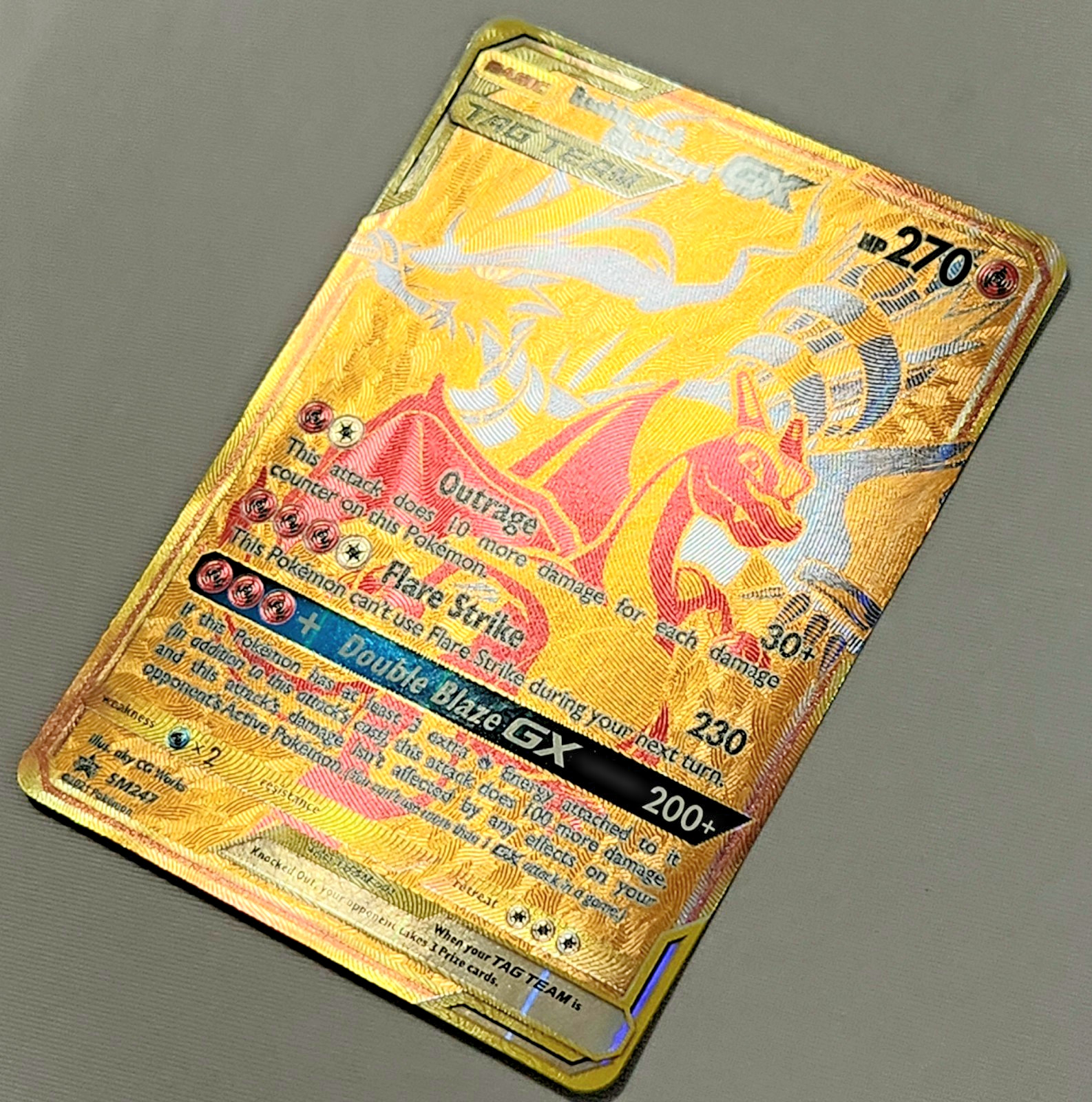 2021 Pokemon TCG Reshiram & Charizard GX Tag Team SM248 Oversized Excellent-NM/M