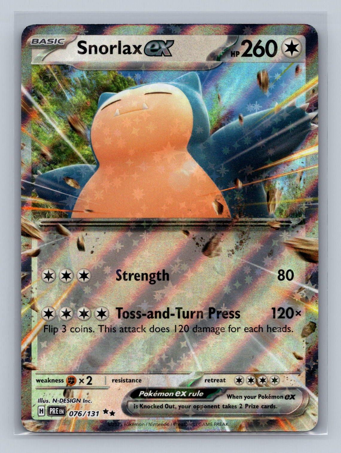 Snorlax ex 076/131 Holo Prismatic Evolutions NM N-DESIGN Inc. Free Shipping