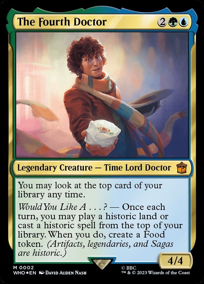 The Fourth Doctor 0002 Mythic Foil Doctor Who Commander MTG Near Mint