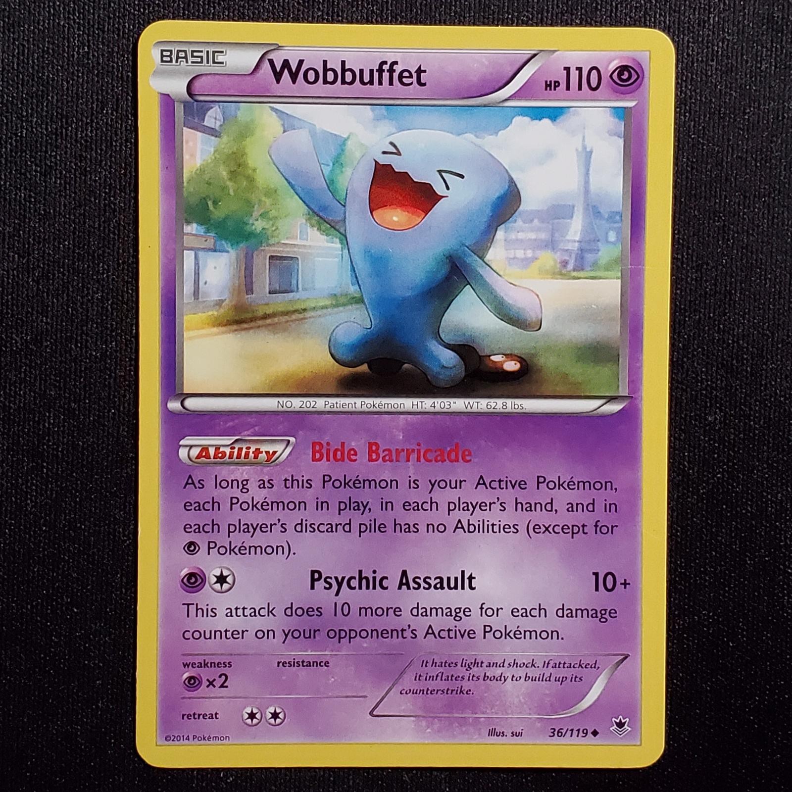 Wobbuffet 36/119 Uncommon Phantom Forces Pokemon Moderately Played