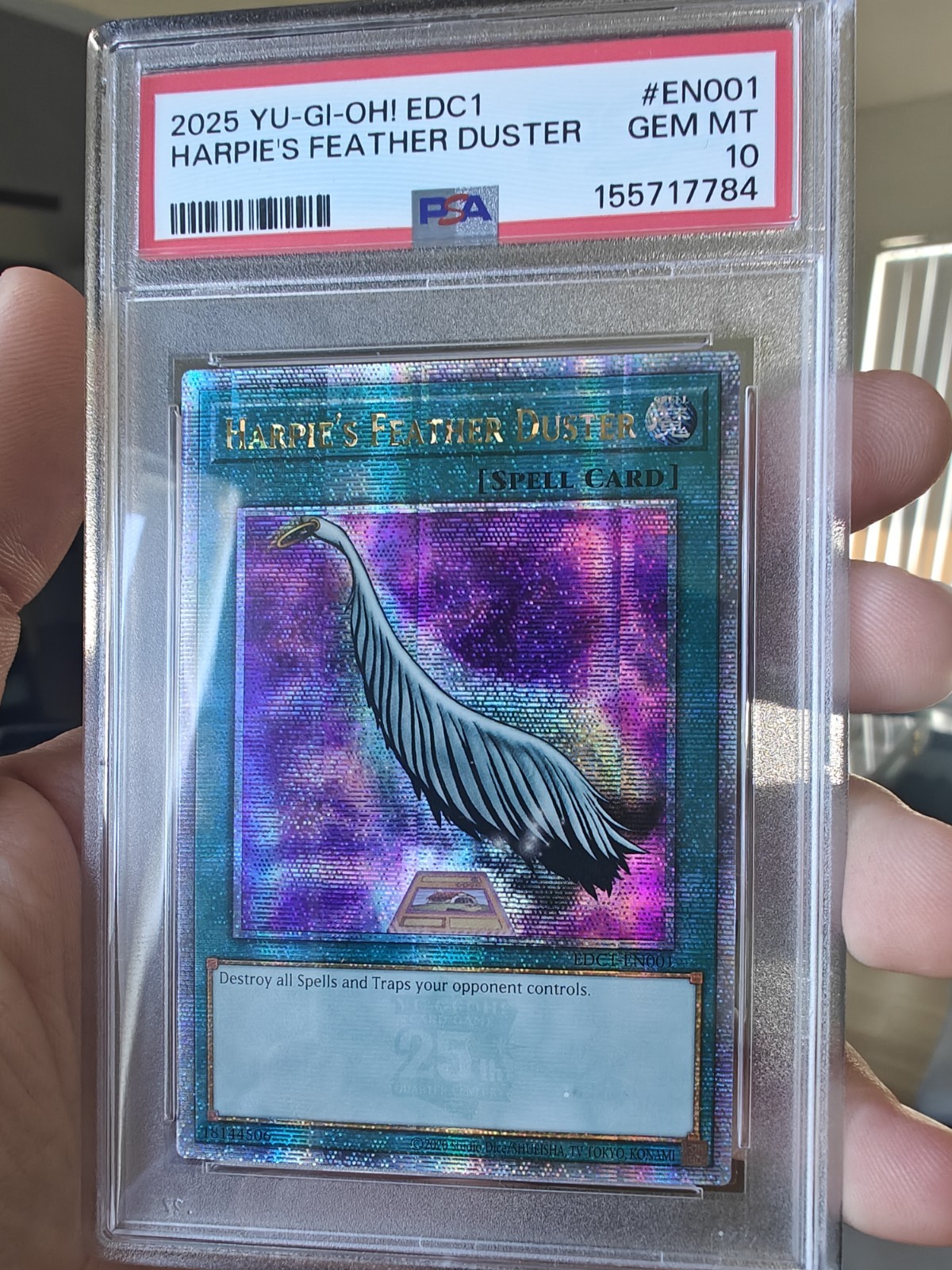 Harpie’s Feather Duster EDC1-EN001 Quarter Century PSA 10