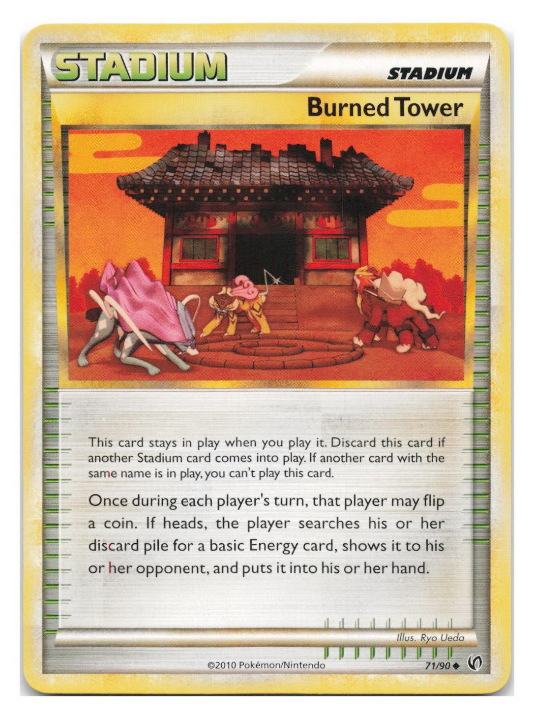 Burned Tower 71/90 Uncommon HGSS Undaunted Pokemon 2010