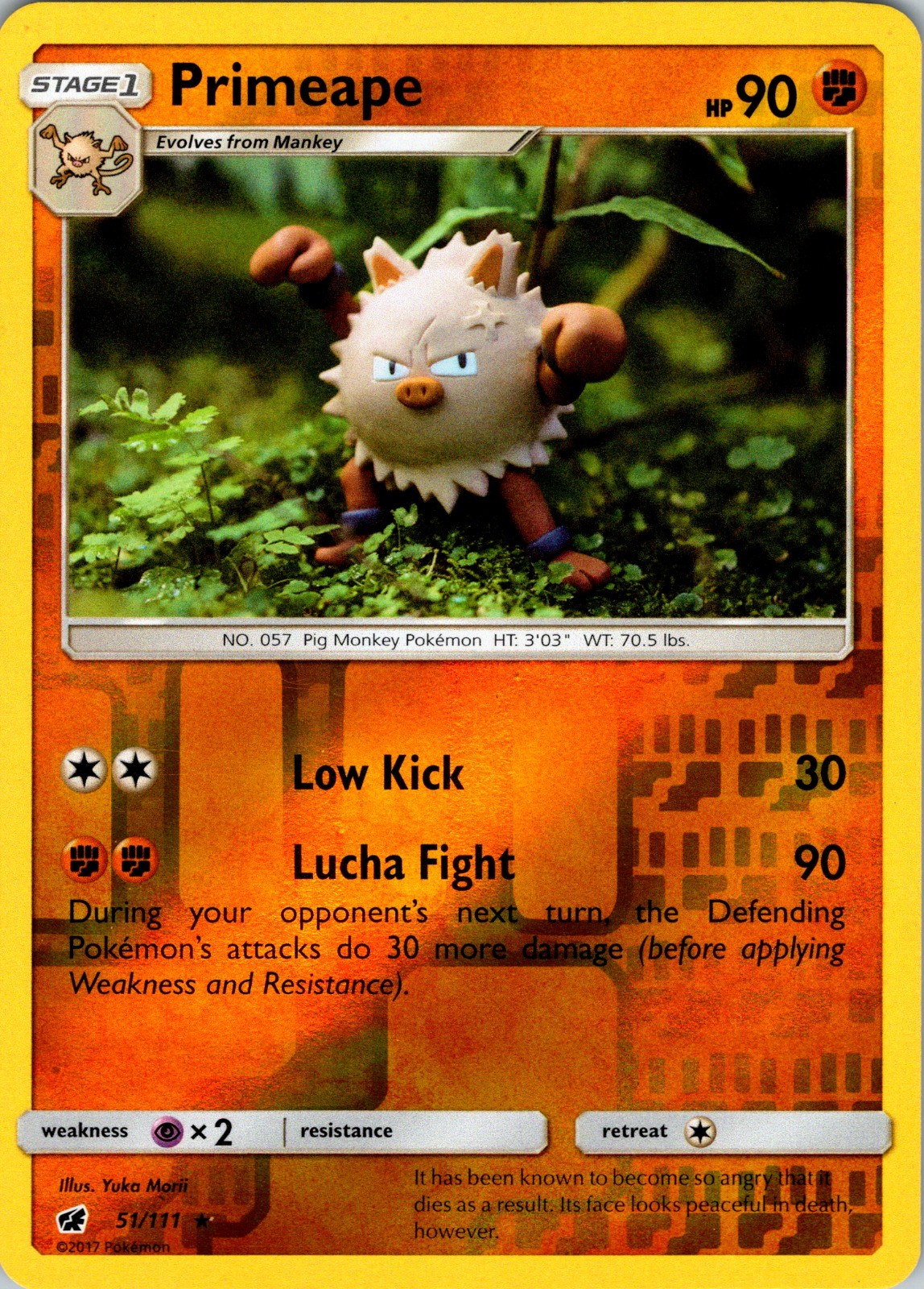 Primeape Reverse Holo Rare SM – Crimson Invasion 51/111 LP
