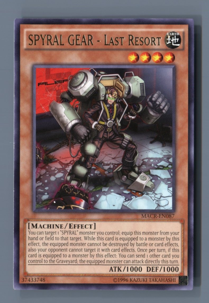 SPYRAL GEAR – Last Resort MACR-EN087 Rare Maximum Crisis Yu-Gi-Oh Lightly Played