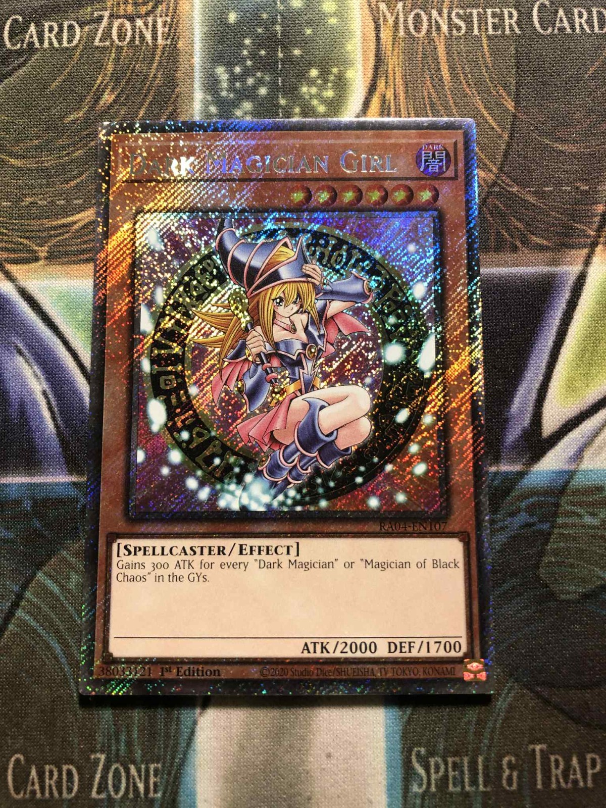 * DARK MAGICIAN GIRL * ALTERNATE ART PLATINUM SECRET RARE RA04-EN107 LDS3 YUGIOH