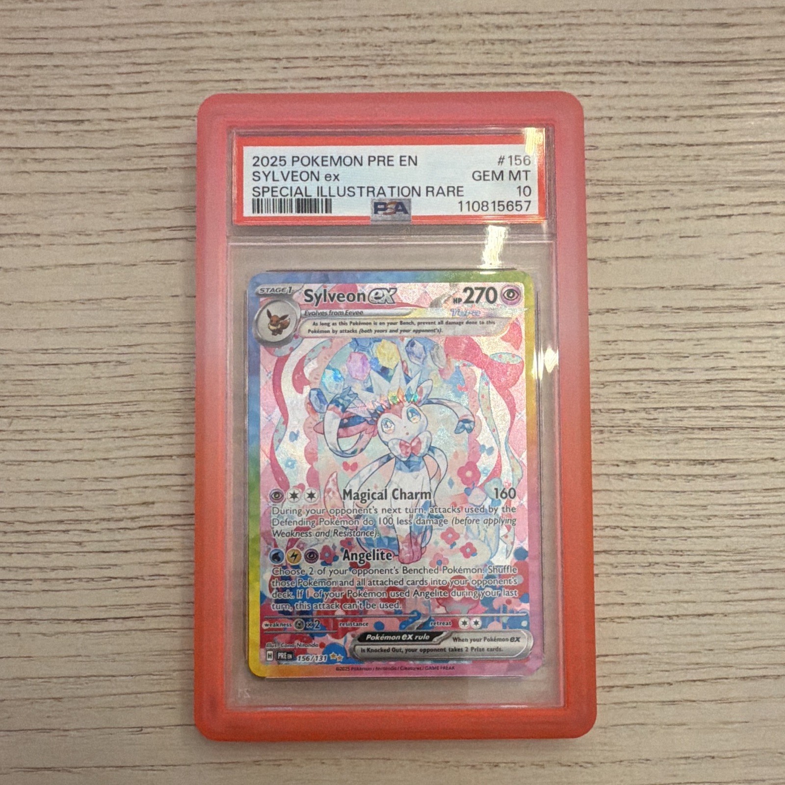 PSA 10 2025 POKEMON SV PRISMATIC EVOLUTIONS SYLVEON EX SIR 156/131 EN HOLO
