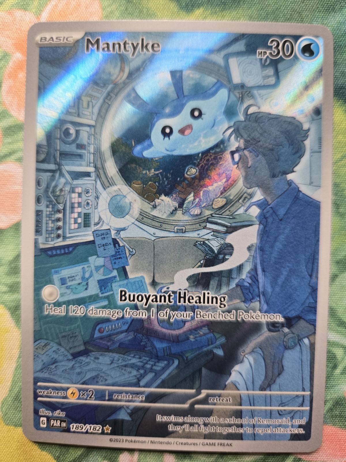 Mantyke – SV04 Paradox Rift (189/182) Full Art Illustration Rare Pokemon Card NM