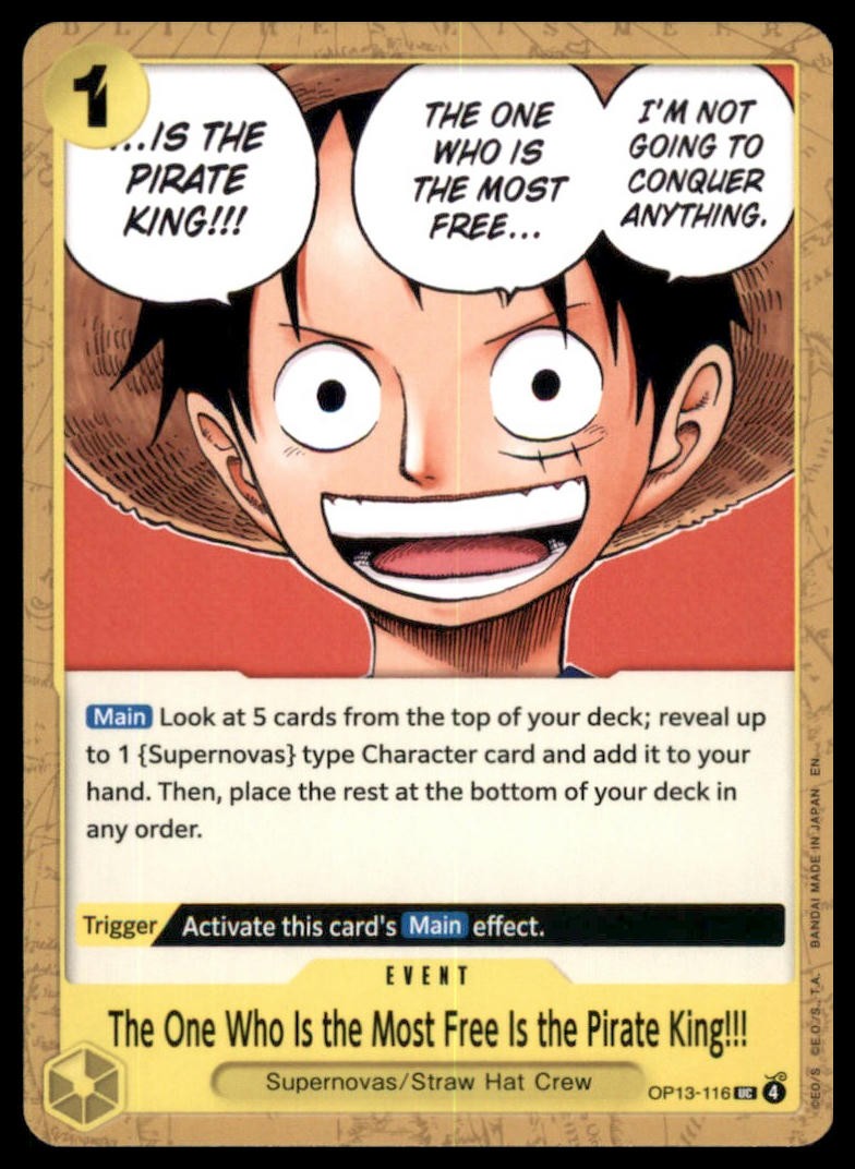 The One Who Is the Most Free Is the Pirate King!!! UC Carrying On His Will OP13-
