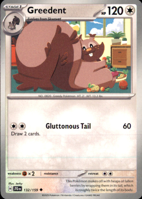 Greedent Uncommon SV09: Journey Together 132/159 NM Jerky 2025