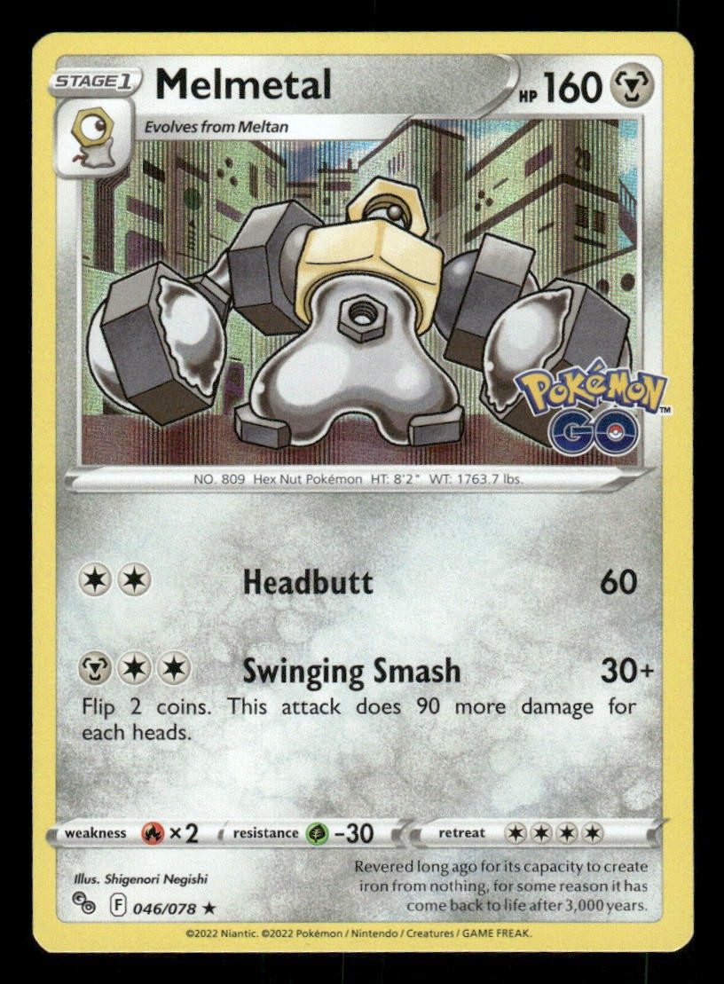 Melmetal 046/078 Holo Rare Pokemon GO Pokemon Near Mint