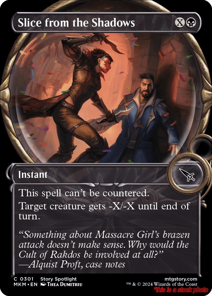 Slice from the Shadows (Showcase) (MKM 301) Normal, Murders at Karlov Manor, MTG
